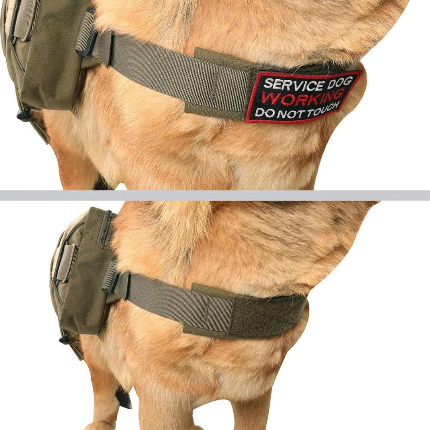 EXCELLENT ELITE SPANKER Dog Pack Dog Saddle Bag Backpack for Camping Hiking Medium & Large Dog with 2 Capacious Side Pockets (M, Ranger Green)
