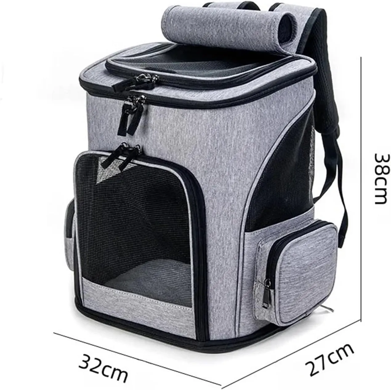 Expandable Pet Backpack Dog Cat Carrier for Hiking Travel Camping Outdoor Breathable Backpack(Gray)