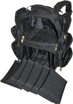 Explorer Tactical Heavy Duty Range Backpack With Adjustable Compartments R4 Black