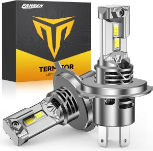 FAHREN 2025 Upgraded H4 9003 Bulb, [Latest & Brightest] 36000LM 900% Brighter Real 1:1 Size HB2 Fog Lights Bulbs, 6500K White, IP68 Waterproof, Pack of 2