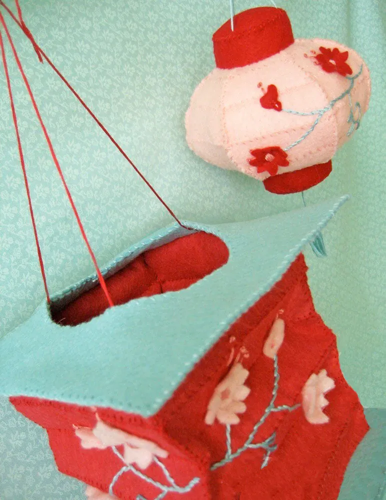 Felt Hanging Lanterns, felt plush Sewing Pattern