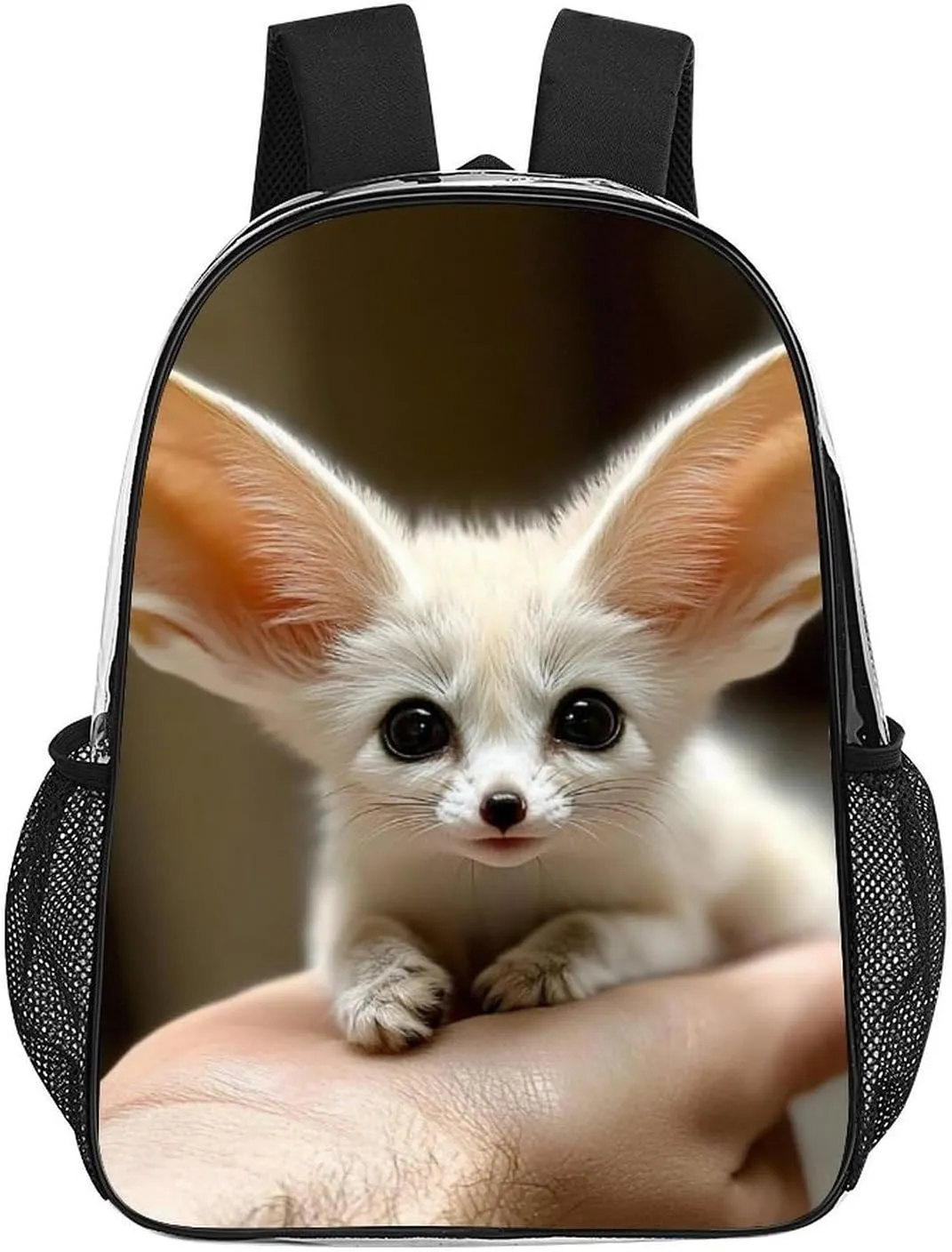 Fennec Fox Cute Daypack Backpack Transparent Anti-Theft Multipurpose Bookbag Big Capacity Travel Hiking & Camping Rucksack With Smooth Zippers