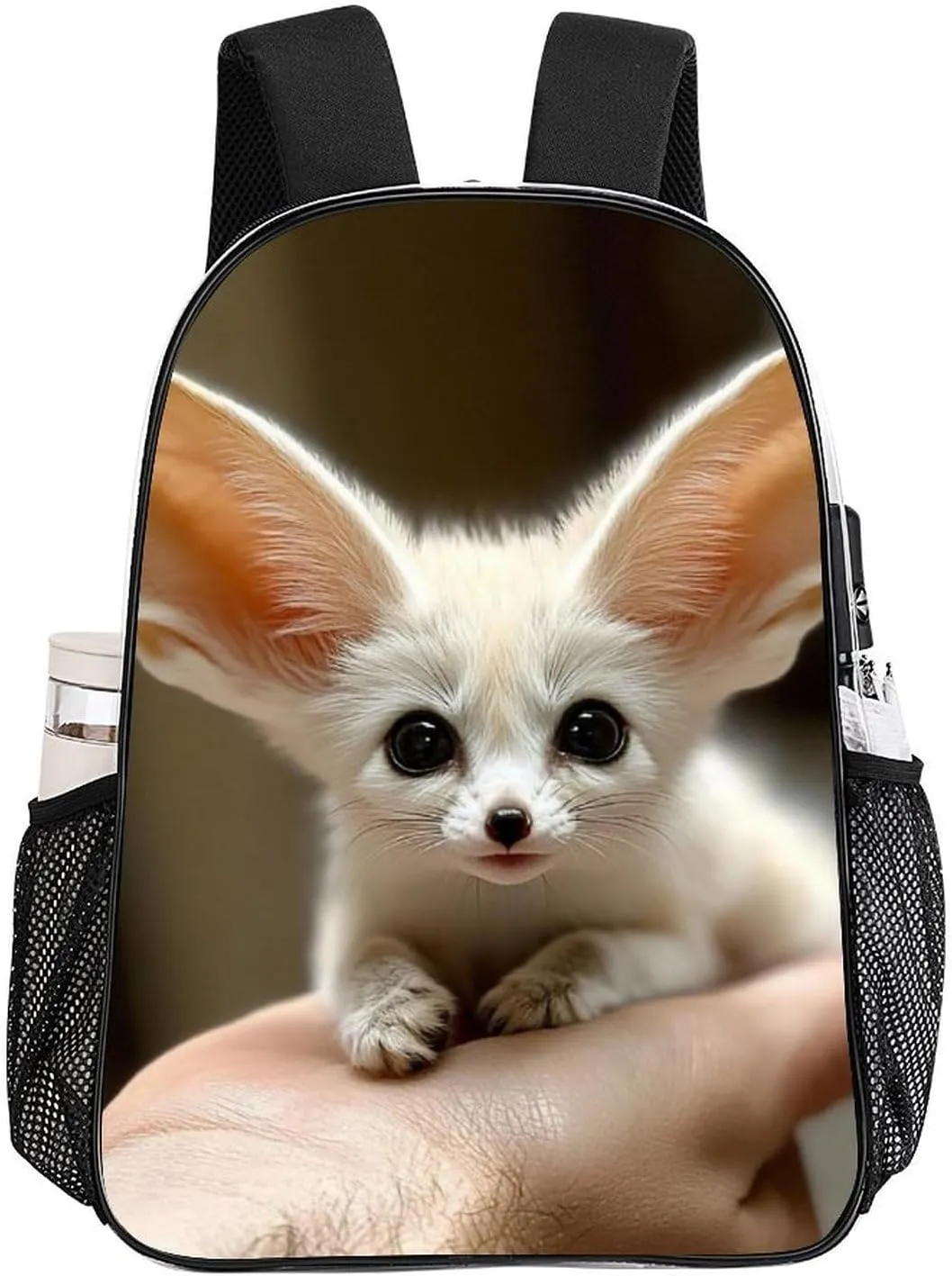 Fennec Fox Cute Daypack Backpack Transparent Anti-Theft Multipurpose Bookbag Big Capacity Travel Hiking & Camping Rucksack With Smooth Zippers