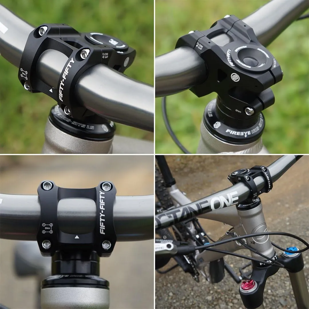 FIFTY-FIFTY Aluminum Alloy Mountain Bike Stem for 1-1/8 Steer Tube 31.8mm Handlebar, Short Handlebar Stem for All Mountain, MTB, Downhill, Freeride