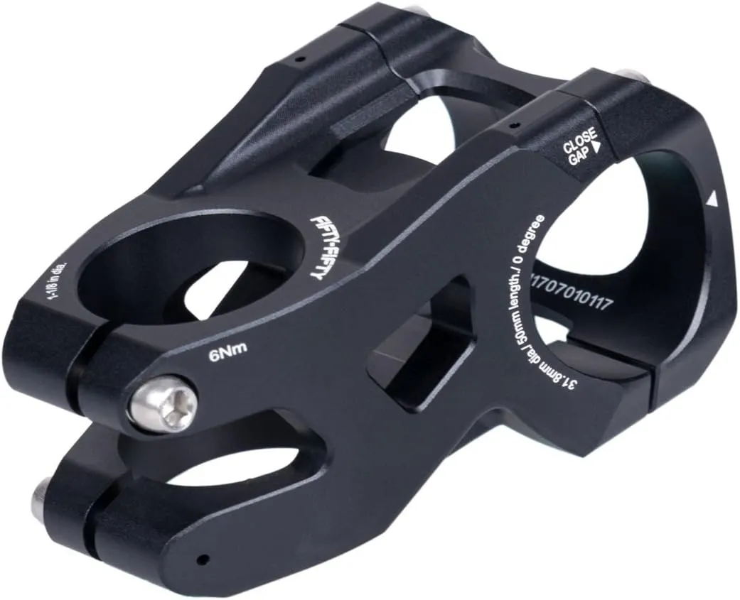 FIFTY-FIFTY Aluminum Alloy Mountain Bike Stem for 1-1/8 Steer Tube 31.8mm Handlebar, Short Handlebar Stem for All Mountain, MTB, Downhill, Freeride