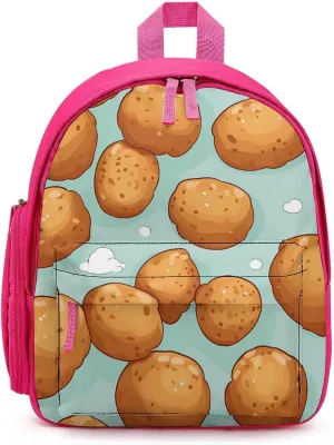 Fired Potato Balls Cute Backpack Small Daily Daypack Travel Shoulder Bag with Adjustable Strap Graphic Print