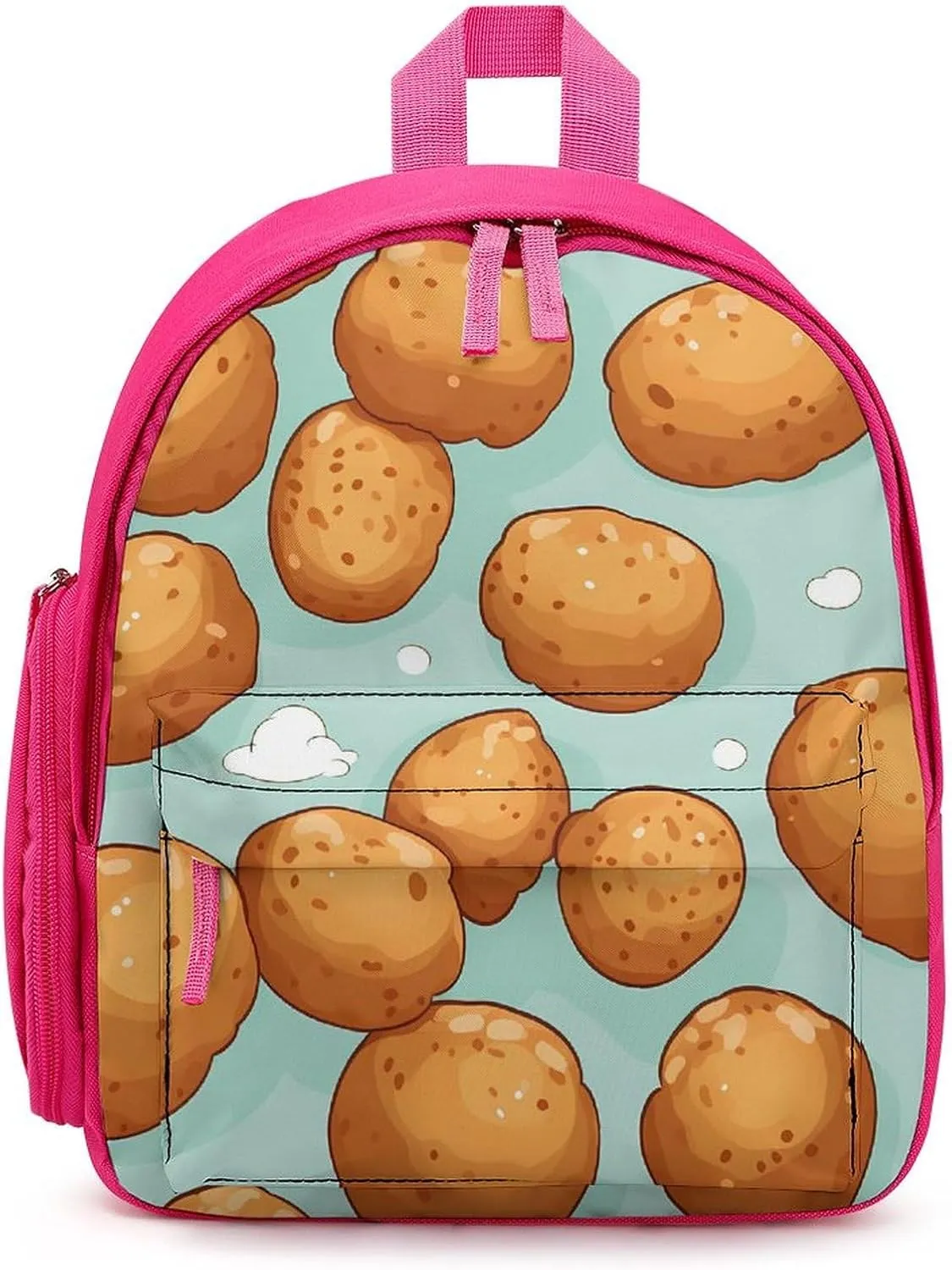 Fired Potato Balls Cute Backpack Small Daily Daypack Travel Shoulder Bag with Adjustable Strap Graphic Print