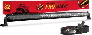 Firehawk LED Light Bar 32 Inch 80,000LM, 2025 New Japanese L-A-B Chips, Spot Flood Combo Beam, Driving Off Road Fog Work for Truck Pickup ATV UTV SUV Cart IP68 Waterproof with 12V Wiring Harness kit