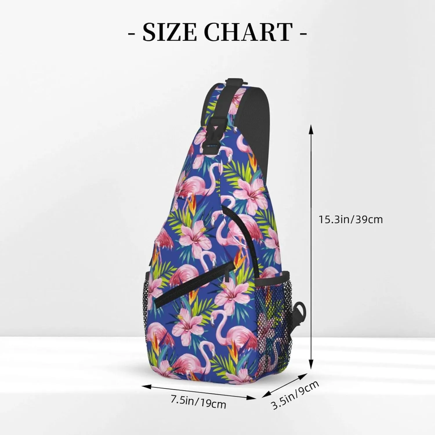 Flamingo Crossbody Sling Backpack Sling Bag Adjustable Chest Shoulder Daypack For Women Men