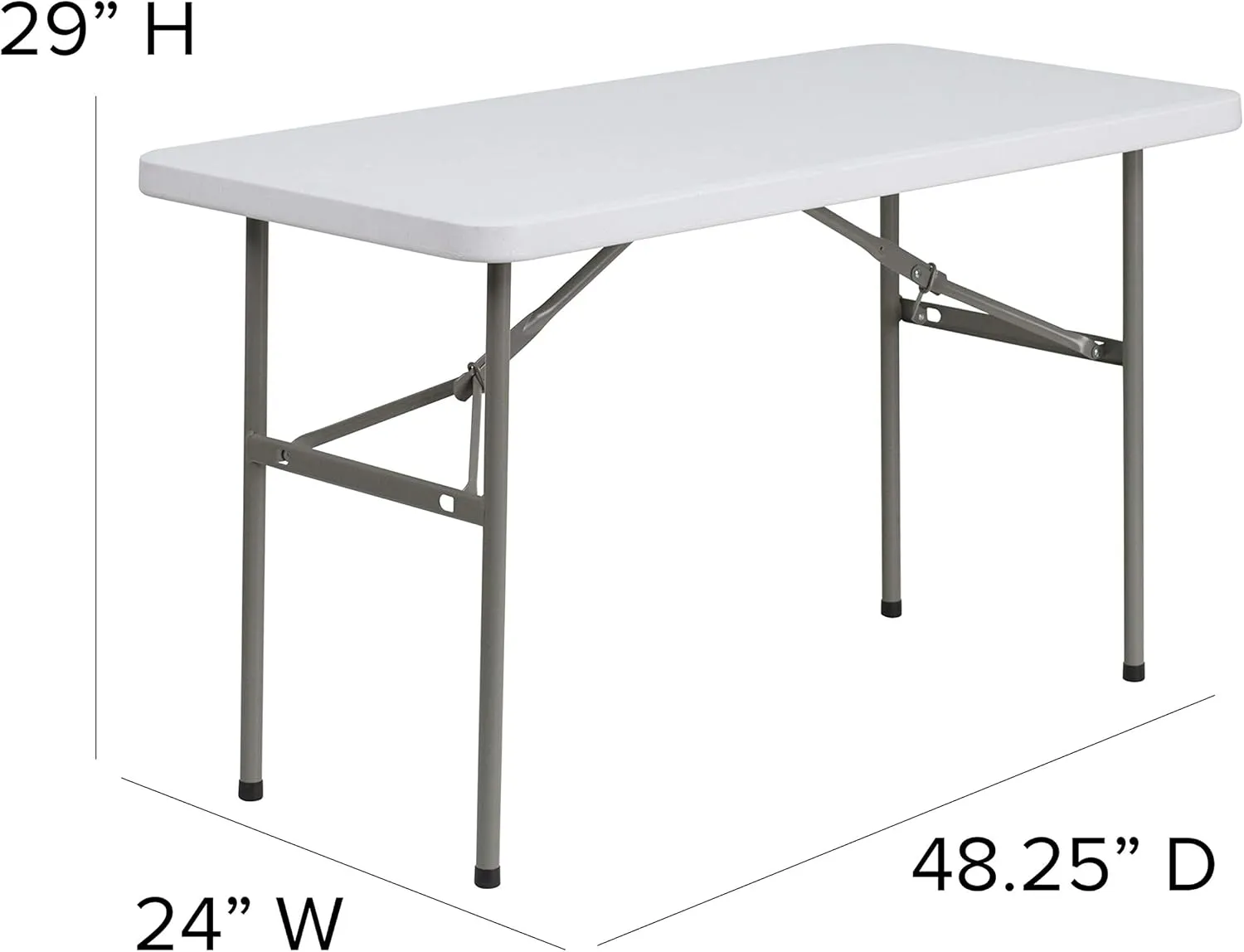 Flash Furniture Elon 4' Rectangular All-Occasion Plastic Folding Event Table, Foldable Portable Banquet Table for Indoor/Outdoor Events, White