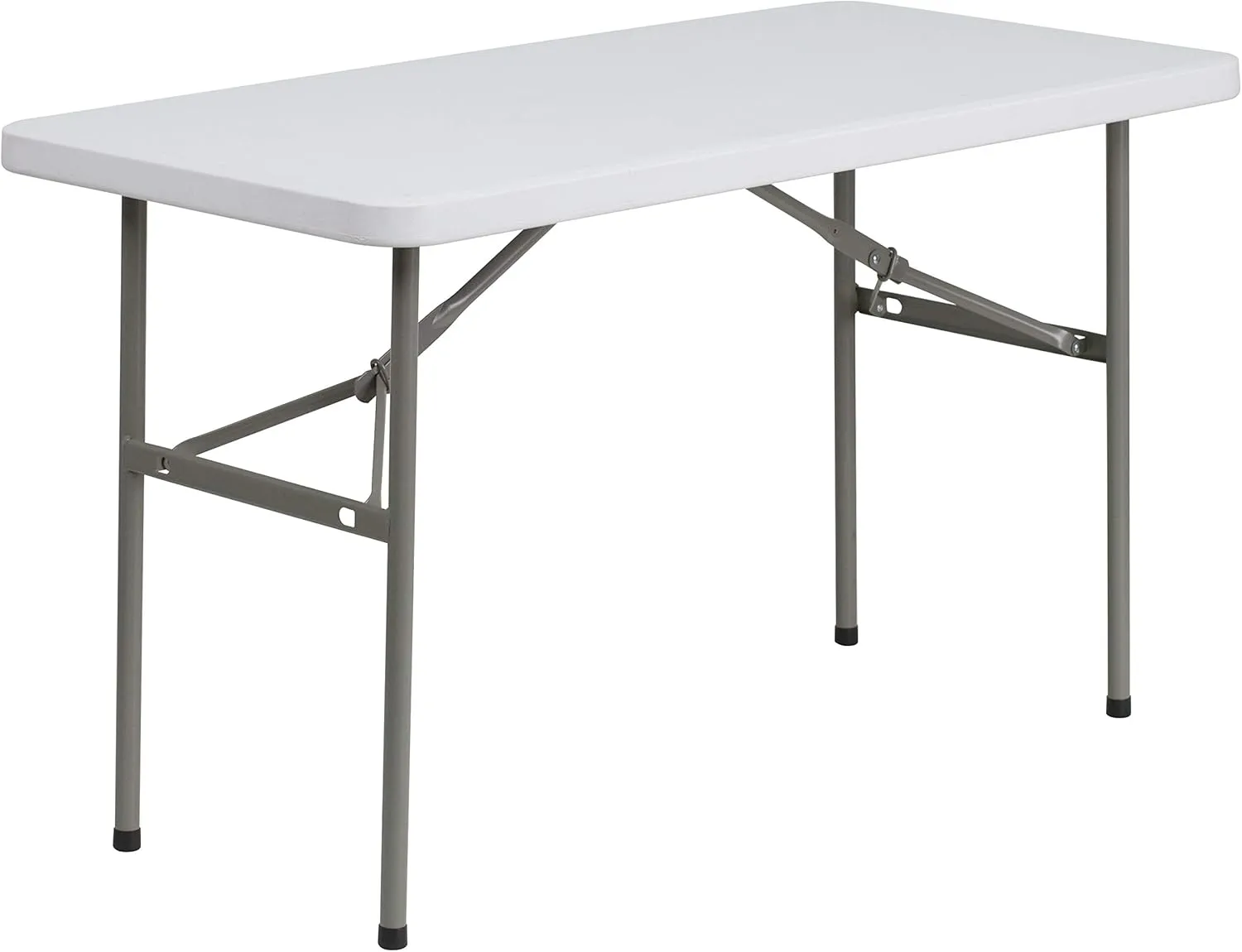 Flash Furniture Elon 4' Rectangular All-Occasion Plastic Folding Event Table, Foldable Portable Banquet Table for Indoor/Outdoor Events, White