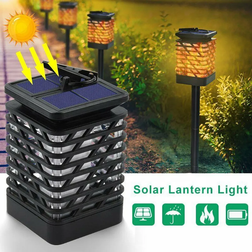Flickering Flame Solar Powered Outdoor Garden Lantern