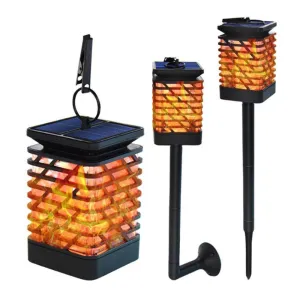 Flickering Flame Solar Powered Outdoor Garden Lantern