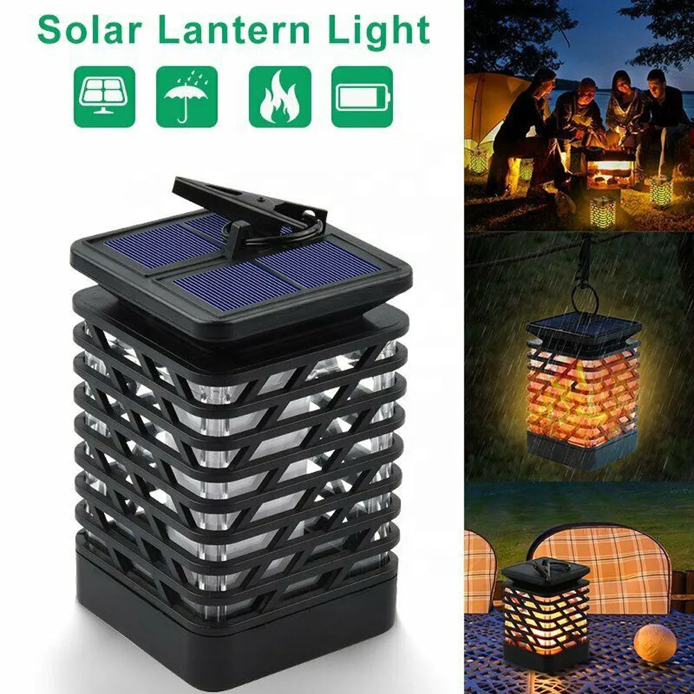 Flickering Flame Solar Powered Outdoor Garden Lantern