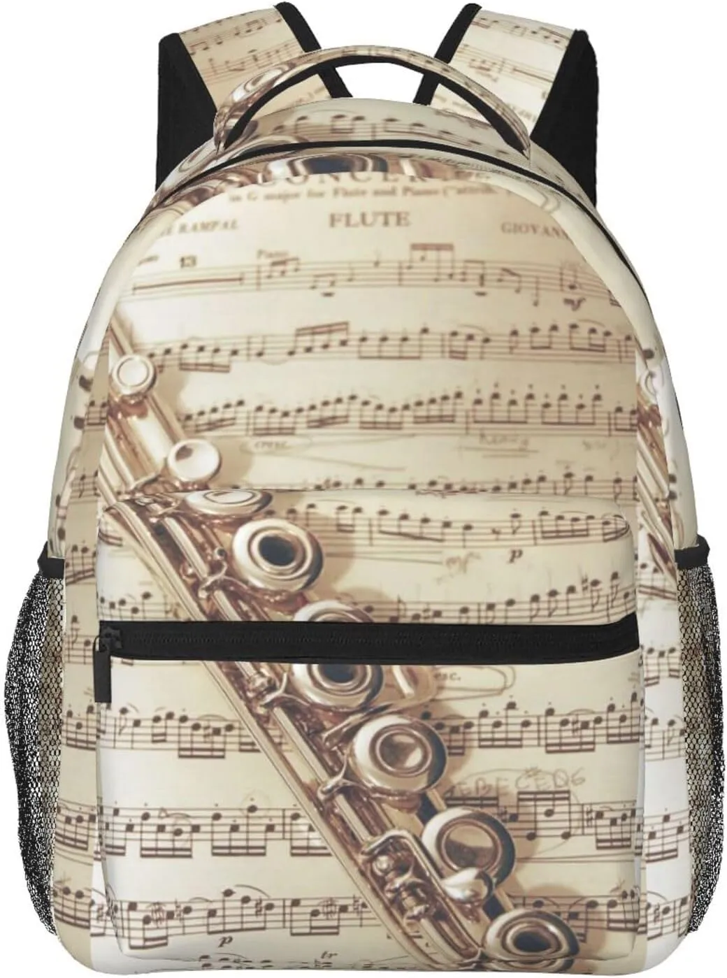 Flute Music Backpack Business Travel Anti Theft Sturdy Backpack College Daypacks for Women & Men
