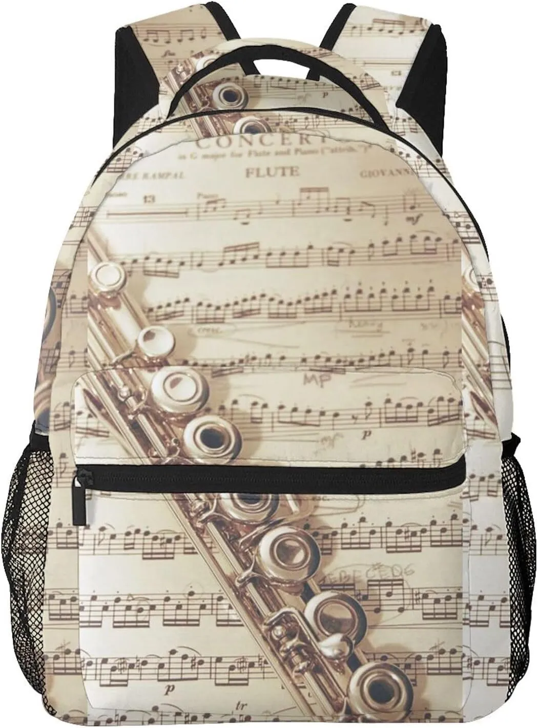 Flute Music Backpack Business Travel Anti Theft Sturdy Backpack College Daypacks for Women & Men