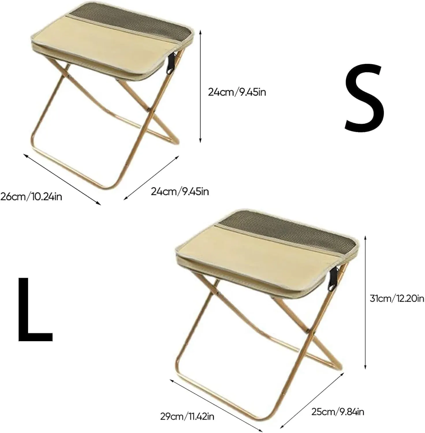 Foldable Backpack Stool, Small Foldable Fishing Chair, Portable Camping Stools & Collapsible Chair with Adjustable Strap for Camping, Fishing, Outdoor Barbecue (Green, Small)