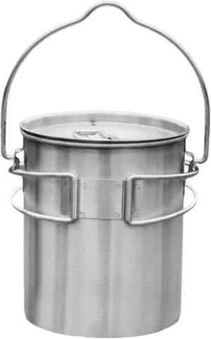 Foldable Camping Cup Water Mug Lightweight Stainless Steel Mini Hanging Cup Cook Pot for Camp Cooking Outdoor Travelling