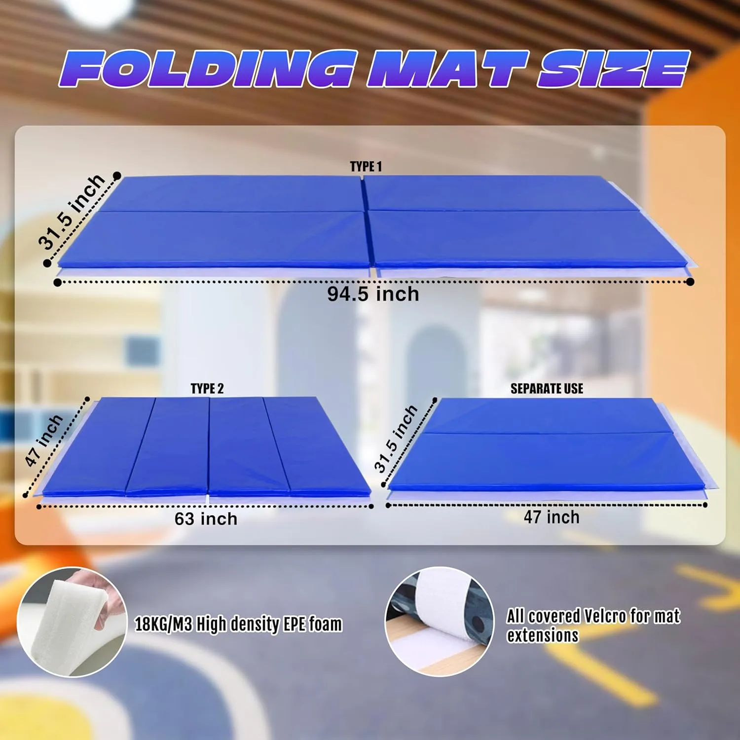 Foldable Gymnastics Bar for Kids Ages 3-20,Gymnastics Kip Bar Horizontal Bars,5FT/6FT Base Length, 3' to 5' Height Adjustable,Gymnastics Equipment for Home and Club Use