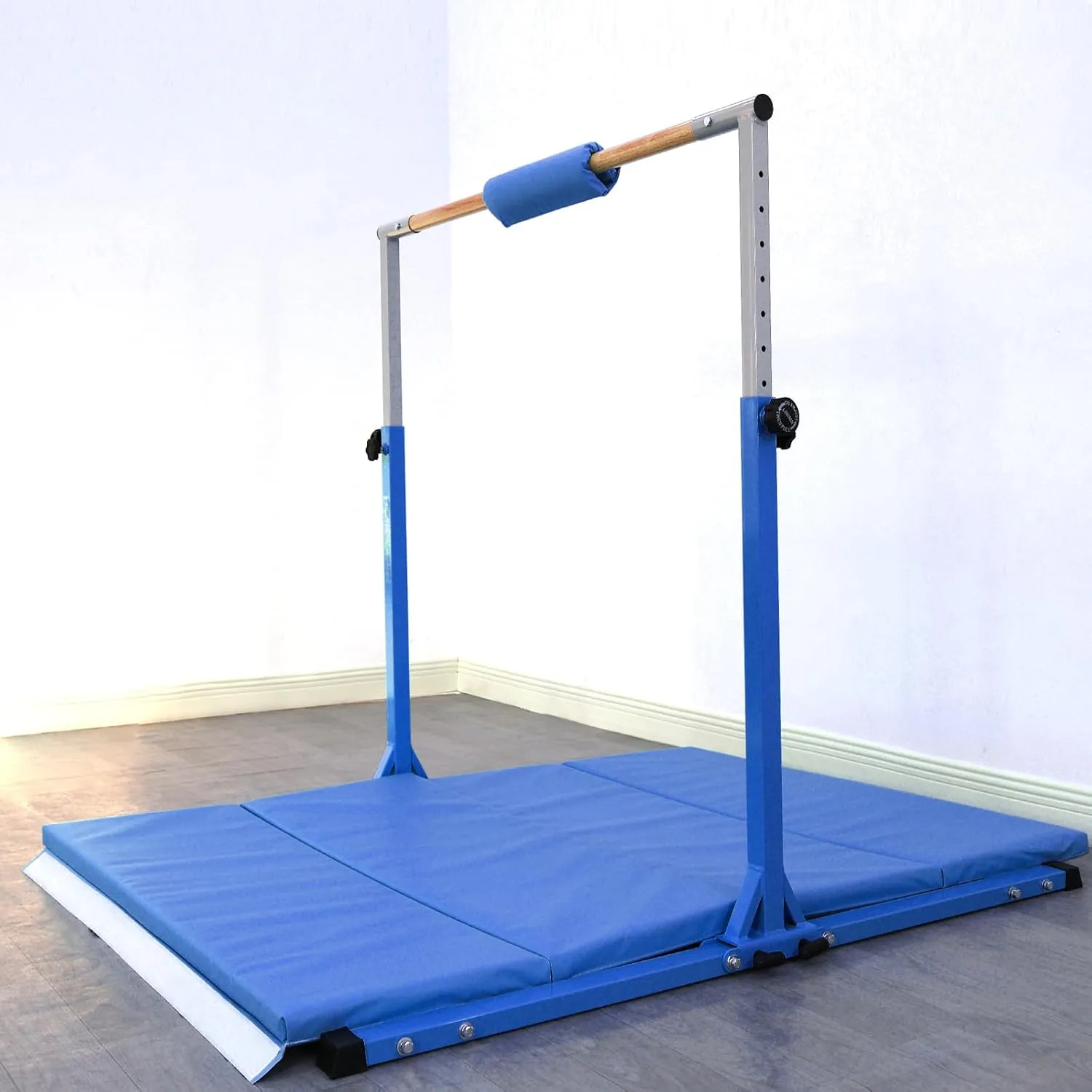 Foldable Gymnastics Bar for Kids Ages 3-20,Gymnastics Kip Bar Horizontal Bars,5FT/6FT Base Length, 3' to 5' Height Adjustable,Gymnastics Equipment for Home and Club Use