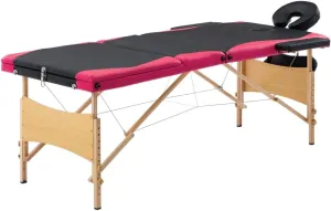 Foldable Massage Table for Comfort and Relaxation, Adjustable Height, Portable Design, Black and Pink