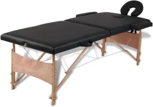 Foldable Massage Table for Ultimate Relaxation, Adjustable Height and Resilient Cushion, Home or Professional Use, Black