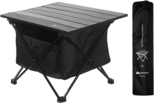 Foldable Portable Camping Tables with Easy Carry Storage Bag, Ultralight Camp Folding Side Table, Aluminum Alloy Patio Table Top Great for Camp, Picnic, Hiking, Beach, Fishing, Tailgate, Boat (S)