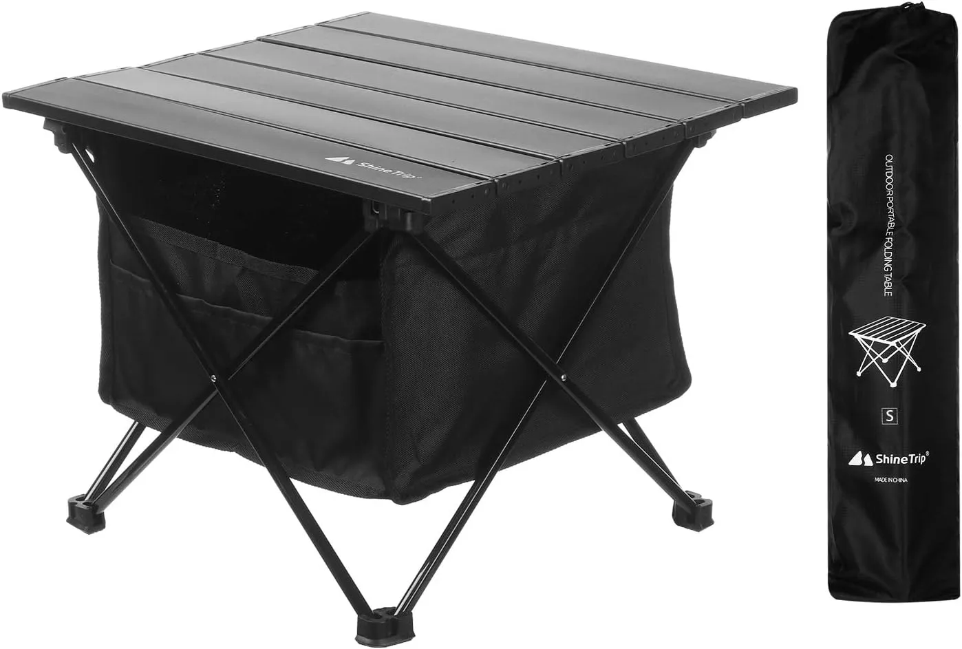Foldable Portable Camping Tables with Easy Carry Storage Bag, Ultralight Camp Folding Side Table, Aluminum Alloy Patio Table Top Great for Camp, Picnic, Hiking, Beach, Fishing, Tailgate, Boat (S)