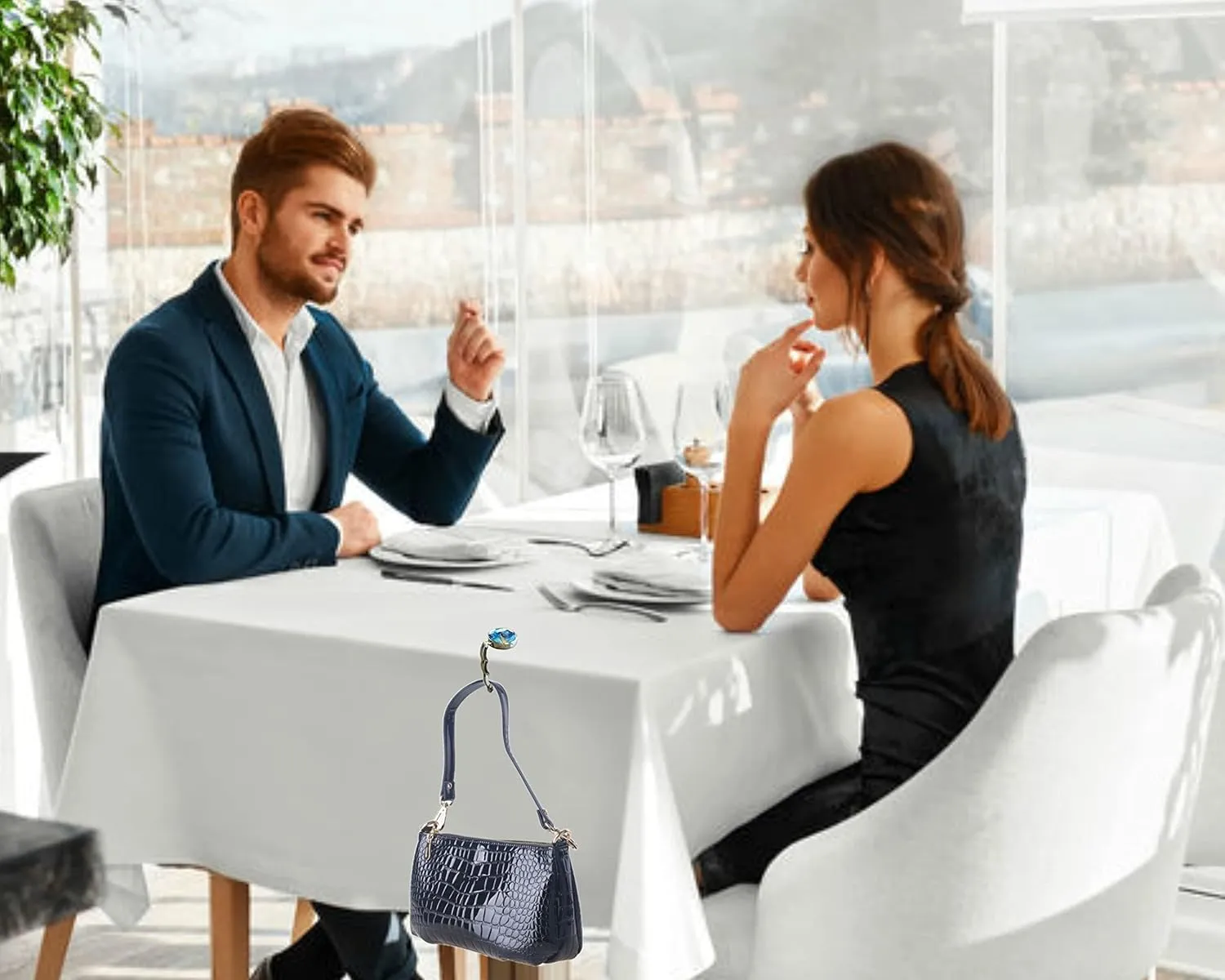 Foldable Purse Hook for table - Portable Bag Hanger for restaurant - Folding Handbag Holder for bar (STYLE B)
