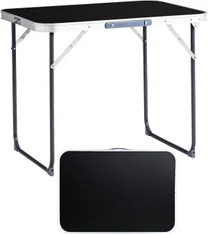 Foldable Table Heavy Duty Portable Utility Table for Indoor Outdoor Party, Dining, Events, Picnic, Camping (Black, 2.3ft)