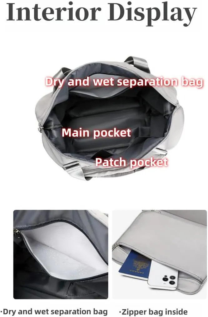 Foldable Travel Backpack with Dry-Wet Separation, Large Capacity, Expandable Base & Multi-Way Carry for Short Trips & Fitness (Blue)