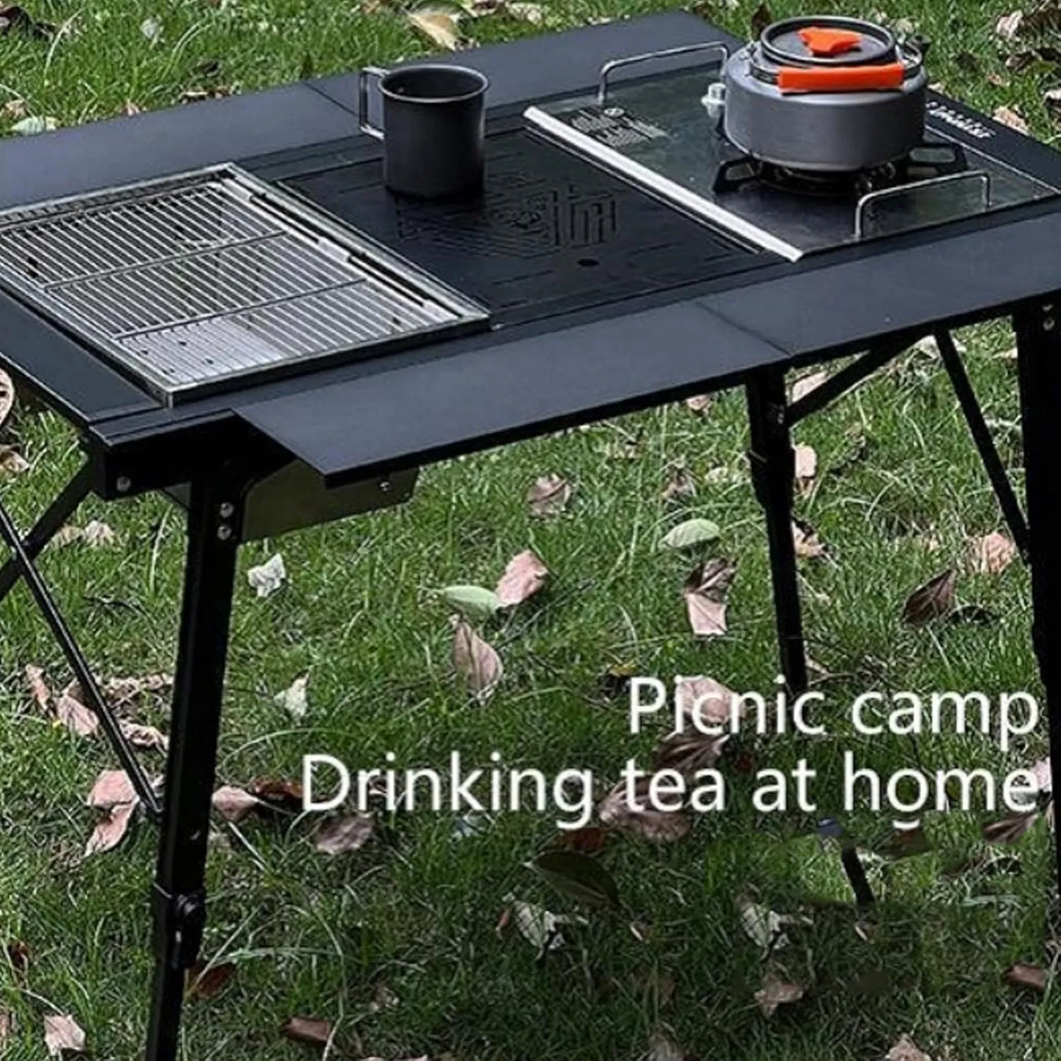 Folding Camp Table, Roll-up Lightweight Picnic Table, Can Be Used with A Stove, Perfect for Outdoor Activities, Beach, BBQ