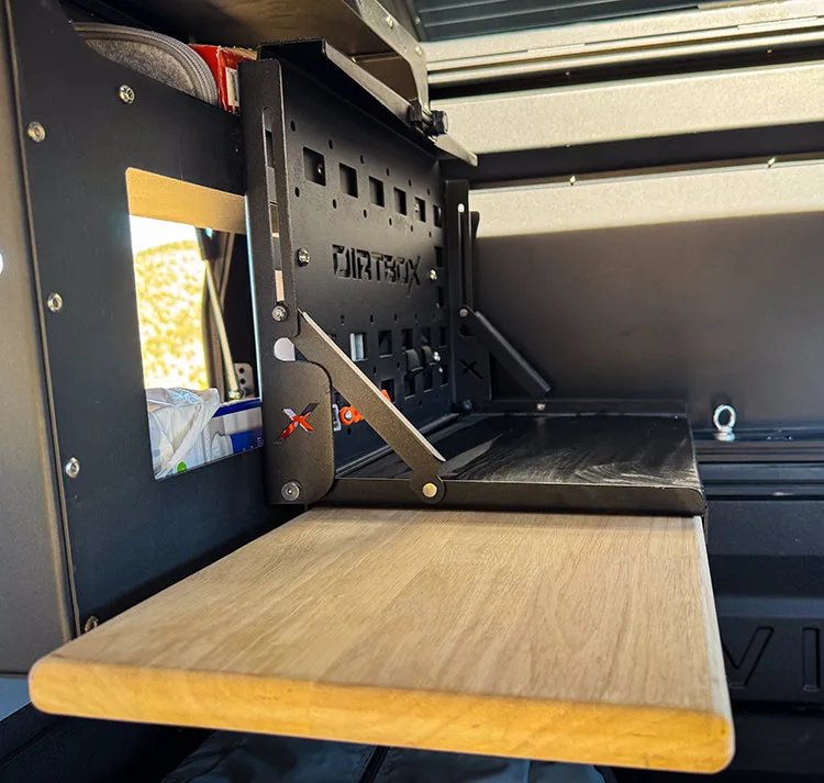 Folding Camp Table with Cutting Board & Side Molle Box