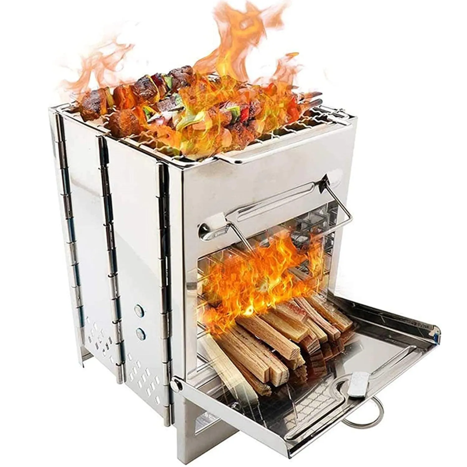 Folding Camping Stove, Portable Wood Burning Camp Stoves for Outdoor Cooking,Picnic,BBQ