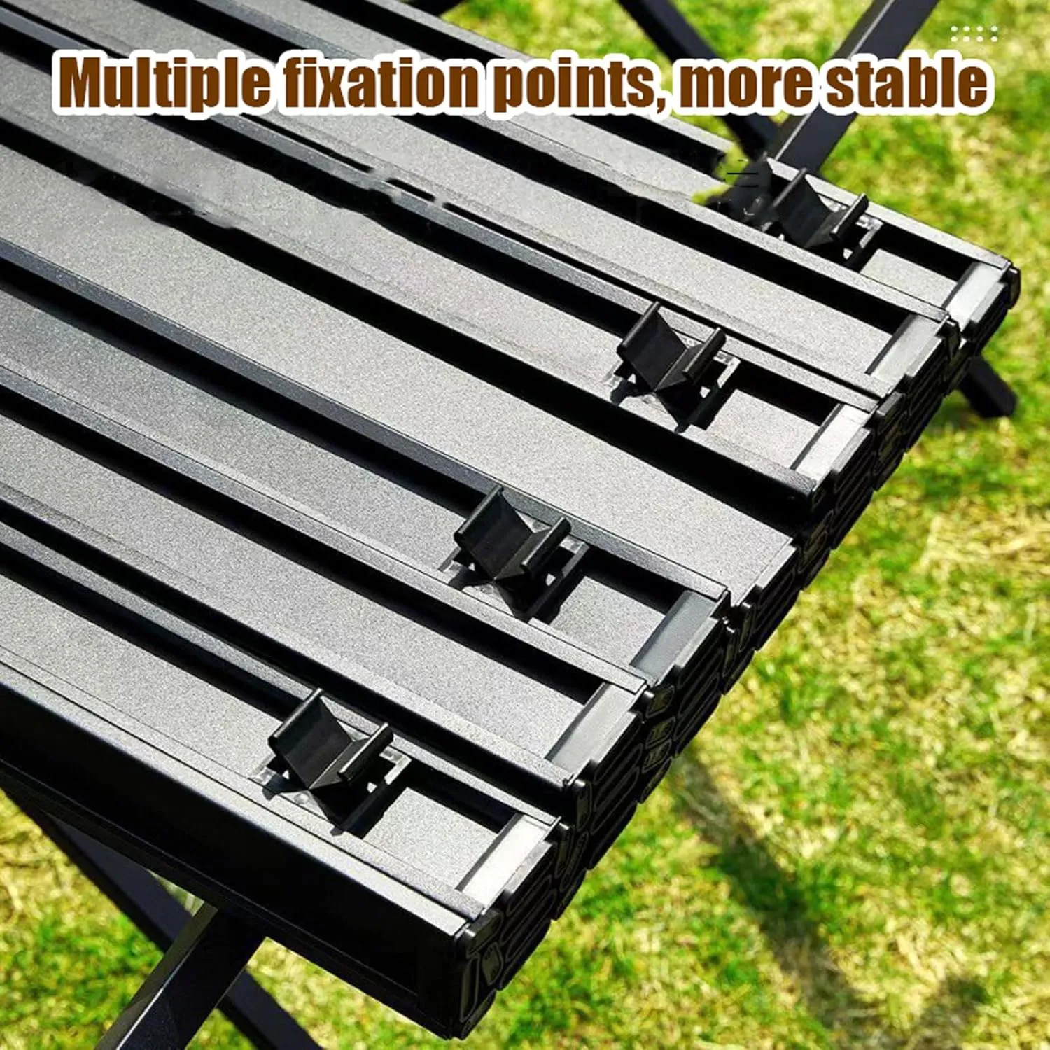 Folding Camping Table and air Sets, Portable Camp airs Sets with Lightweight Roll up Carbon Steel Picnic Table Foldable Lawn air with Carrying Bag
