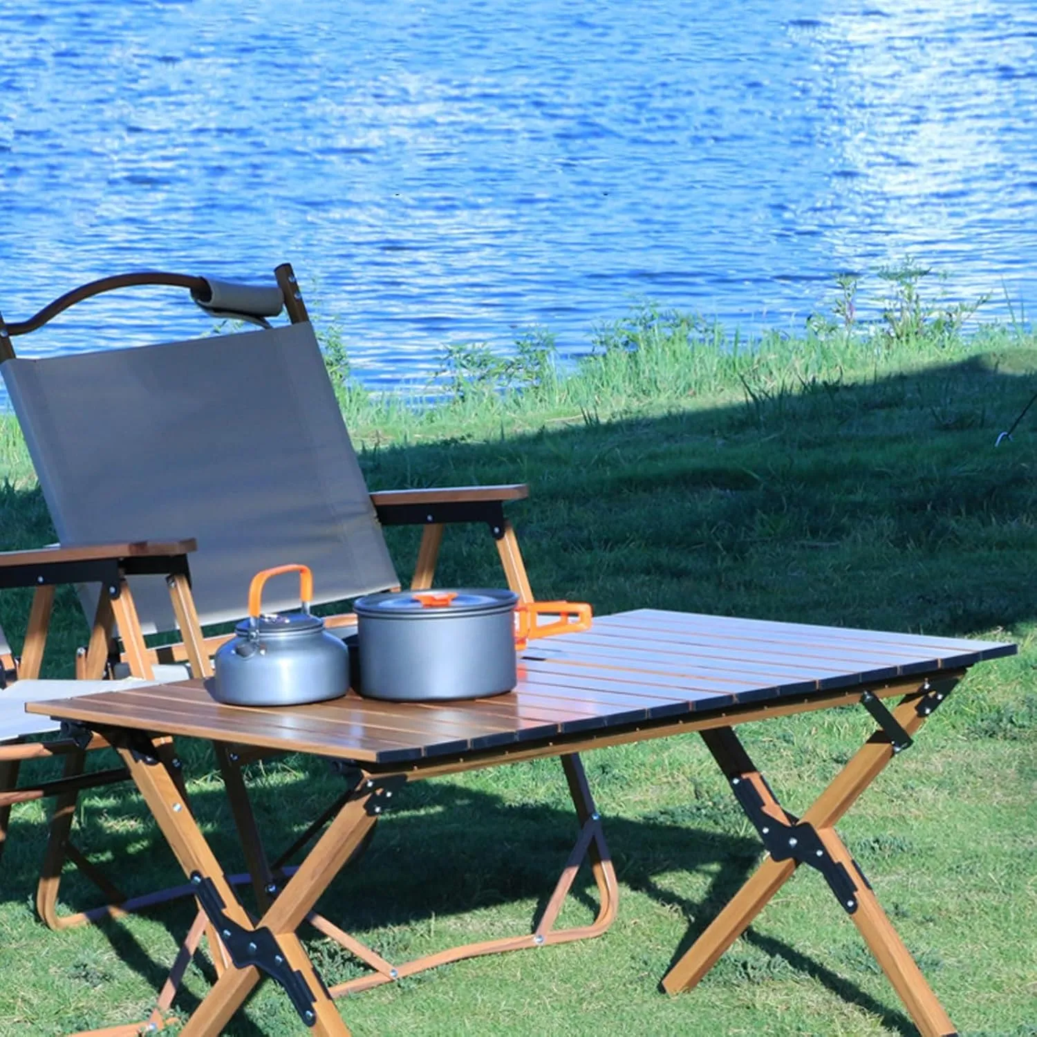 Folding Camping Table, Camp Table, Aluminum Folding Table with Carry Bag, Outdoor Camping Table for Camping/Beach/Backyard/BBQ (Color : C)