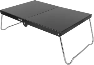 Folding Camping Table, Outdoor Compact Camp Table, Folding Picnic Table Stainless Steel Mini Beach Table for Outdoor Cooking BBQ Hiking Fishing, 12.6x4.8x8.3in
