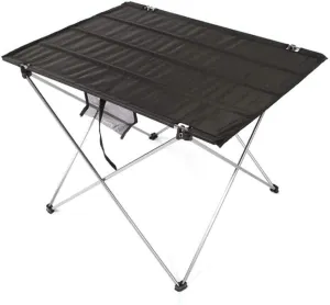 Folding Camping Table - Portable Aluminum Camp Table Lightweight Compact Roll Up Picnic Table for Picnic Outdoor Hiking BBQ Camping Kitchen Fishing Beach with Carry Bag