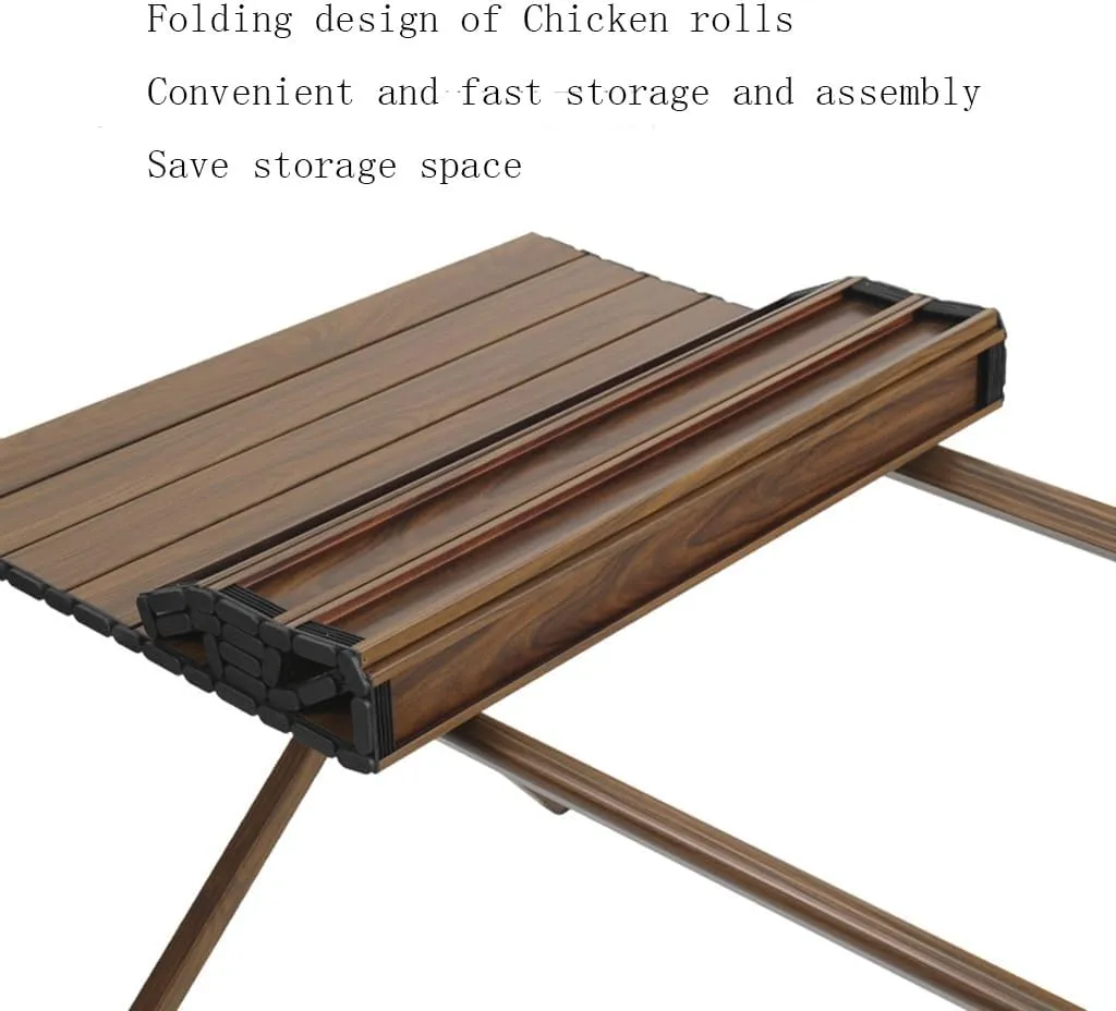 Folding Camping Table Portable Roll Up Aluminum Table with Carry Bag for Outdoor Cooking Picnic Camp Boat Travel