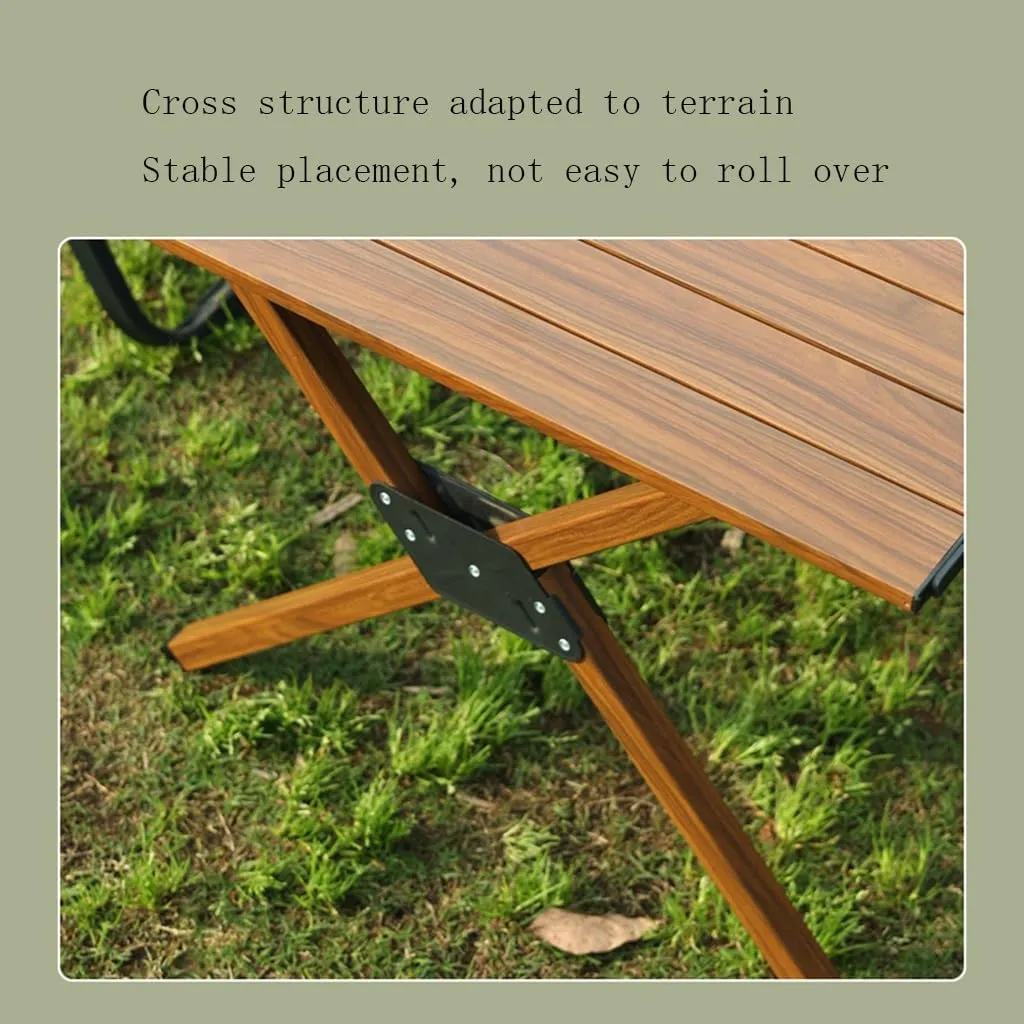 Folding Camping Table Portable Roll Up Aluminum Table with Carry Bag for Outdoor Cooking Picnic Camp Boat Travel