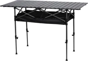 Folding Camping Table, Portable Tables Folding, Adjustable Height Camping Table, Outdoor Table with Large Storage Organizer and Carrying Bag, Camp Table 120cm (L) x 55cm(W) 120cm
