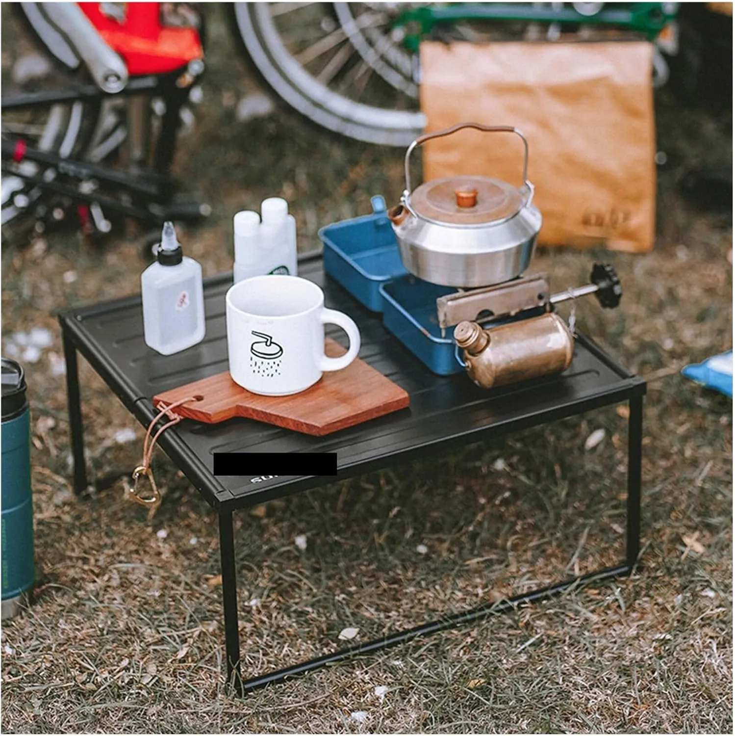 Folding Dining Table Ultra Light Folding Desk Black Portable Foldable Table Camping Outdoor Fur Computer Bed Tables Picnic Aluminium Alloy (Color : 360x250x140mm)