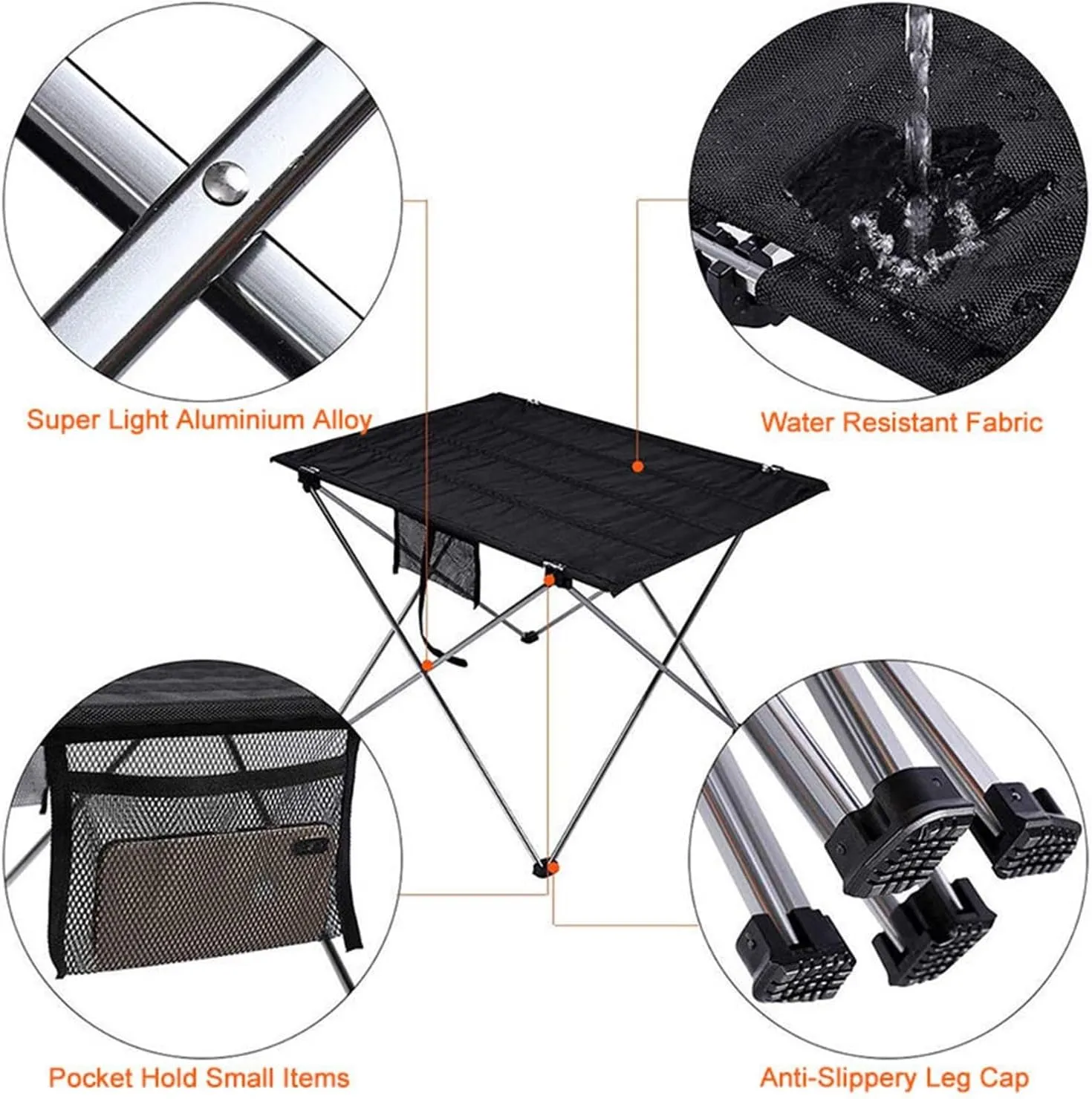 Folding Dining Table Ultralight Aluminium Hiking Climbing Picnic Folding Tables Outdoor Camping Table Portable Foldable Desk Fur Computer Bed (Color : 74x55x51cm Gray)