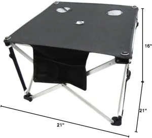 Folding Fabric Picnic Table Side Camping and Beach Beverage Stand