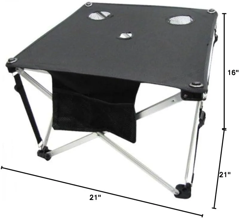 Folding Fabric Picnic Table Side Camping and Beach Beverage Stand