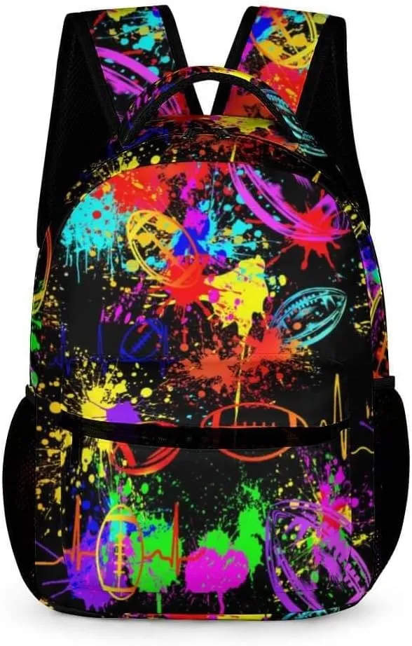 Football School Backpack for Kids Girls Boys, 16 InchFootball Bookbag, School Backpack for Children