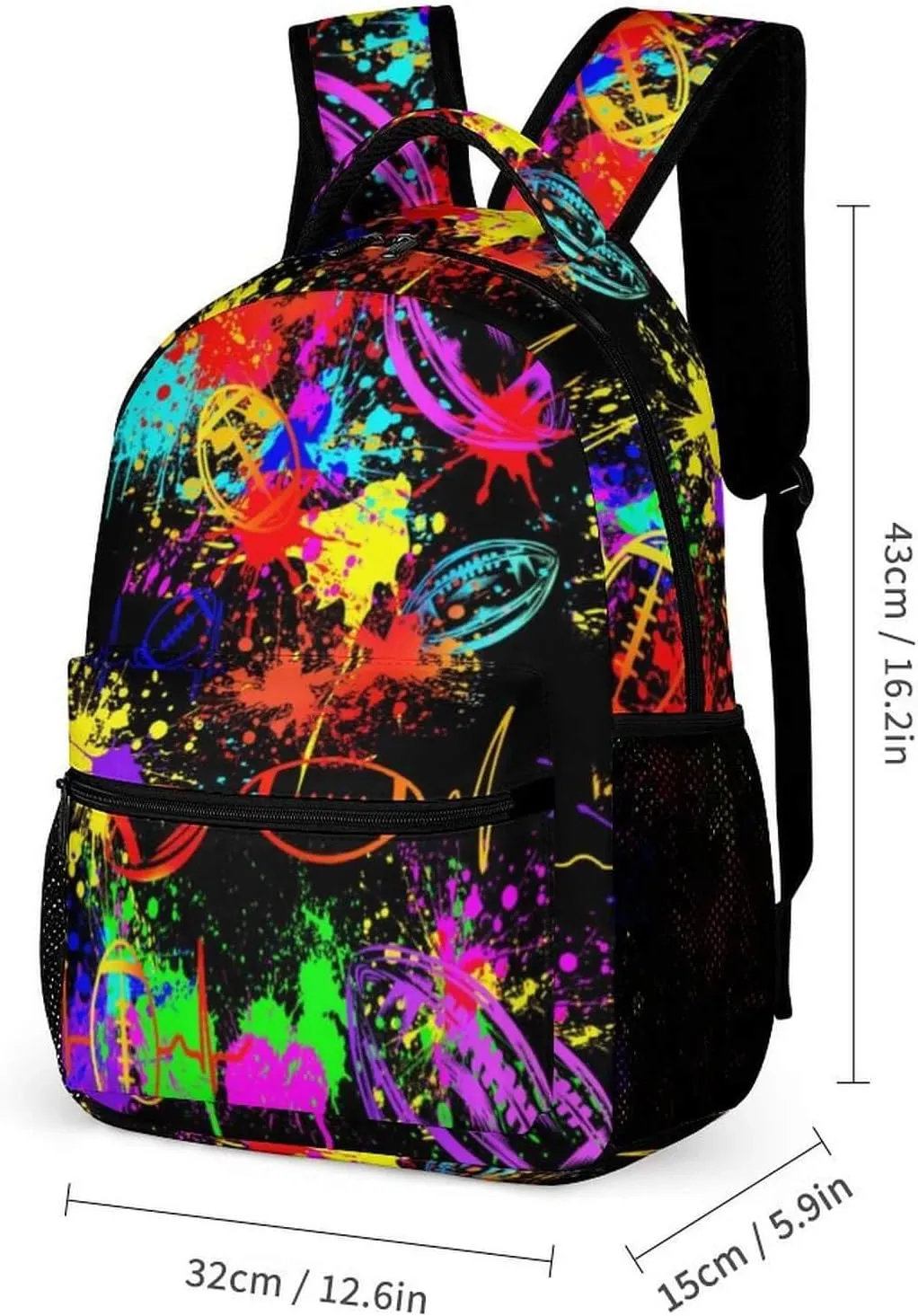 Football School Backpack for Kids Girls Boys, 16 InchFootball Bookbag, School Backpack for Children