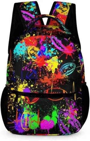 Football School Backpack for Kids Girls Boys, 16 InchFootball Bookbag, School Backpack for Children