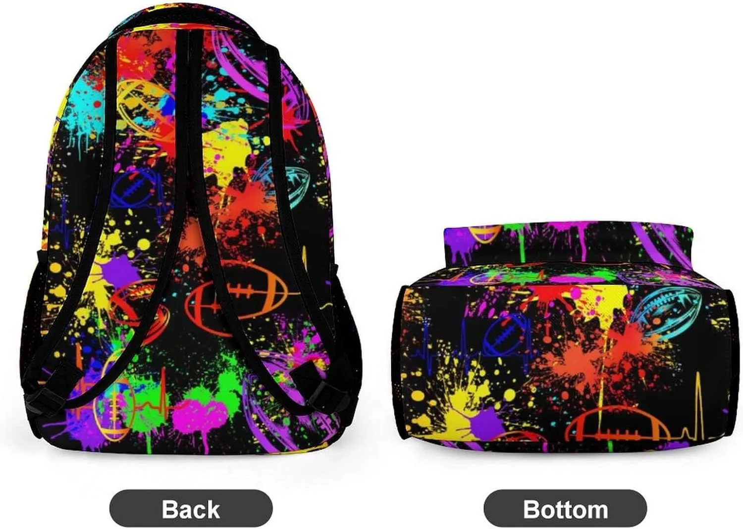 Football School Backpack for Kids Girls Boys, 16 InchFootball Bookbag, School Backpack for Children