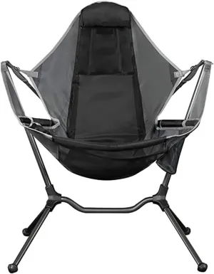 for Outdoor Camping Fishing Chairs Stargaze Recliner Camp Chair Breathable Mesh Construction 2 Side Pockets, Light Grey
